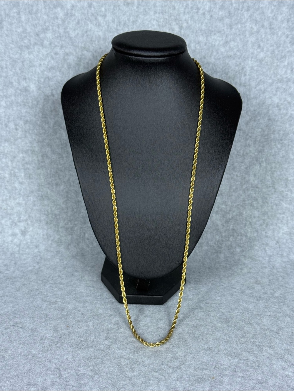 Vintage Gold Tone Rope Chain Necklace 22" Classic Twisted Chain Unisex